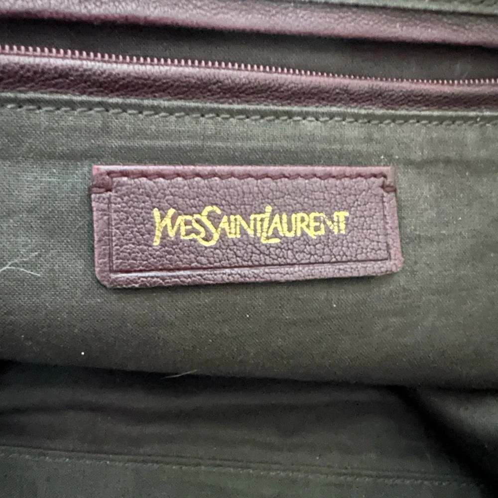 Yves Saint Laurent Vintage Top Handle Cabas Chyc Bag Burgundy Leather - Picture 3 of 7